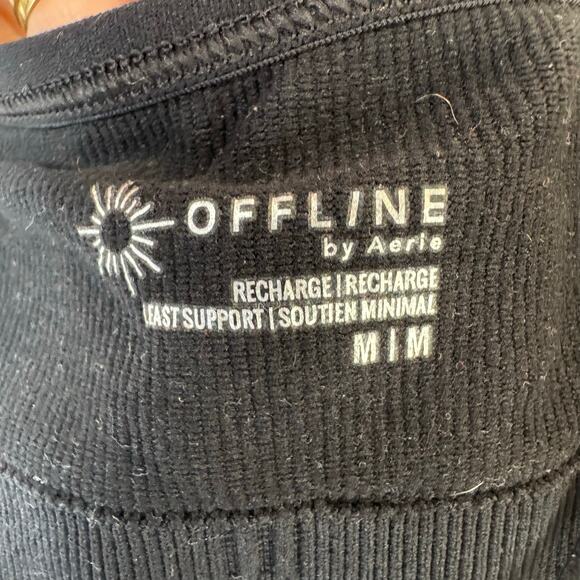OFFLINE by Aerie Seamless Longline Sports Bra Strappy Back Black Medium NWT - Picture 5 of 8
